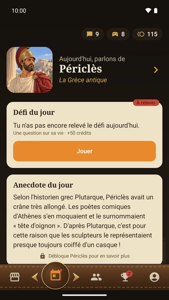 Anecdote et défi du jour
